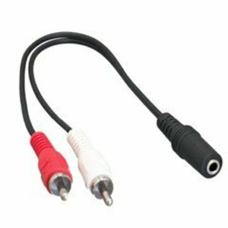 SWE-TECH 3C 3.5mm Stereo to Dual RCA Audio Adapter Cable, 3.5mm Female to Dual RCA Male Red/White, 6 inch FWT30S1-01261